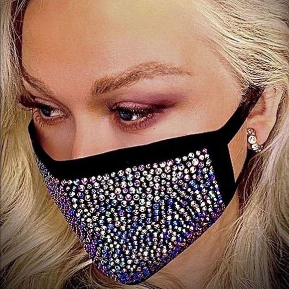 ⭐️ Bling Bling, Handmade Swarovski Crystal Fashion face mask - Picture 2 of 4
